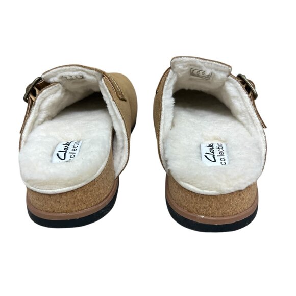 Clarks Brynn Suede Slip On Slide Clog Tan women's size 6.5 - Picture 4 of 7